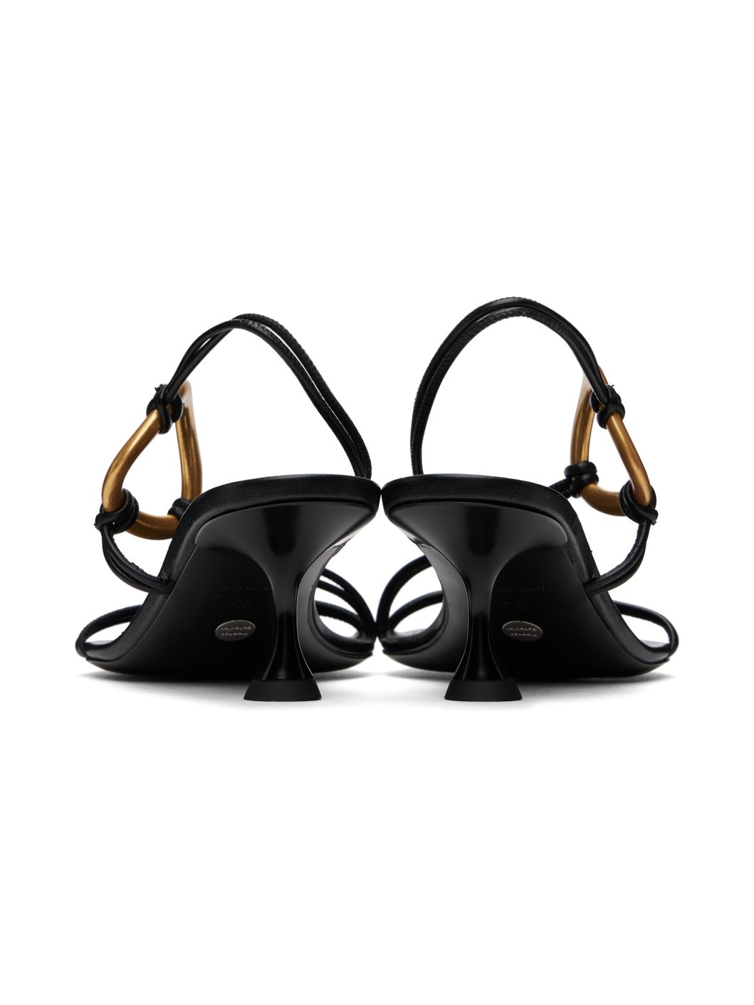 Black Hoop Slingback Heeled Sandals - 2