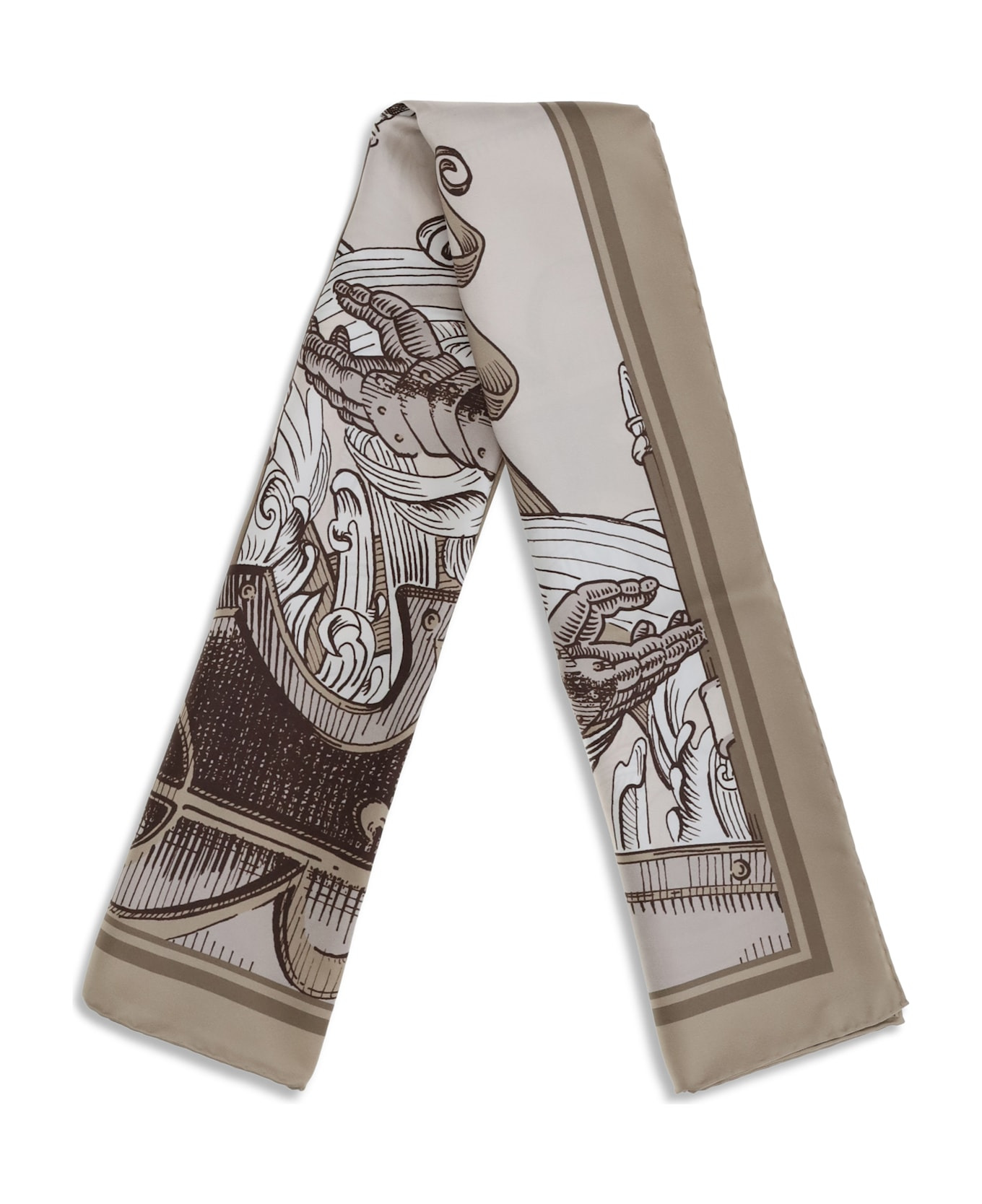 Knight Engraving Print Silk Scarf - 2