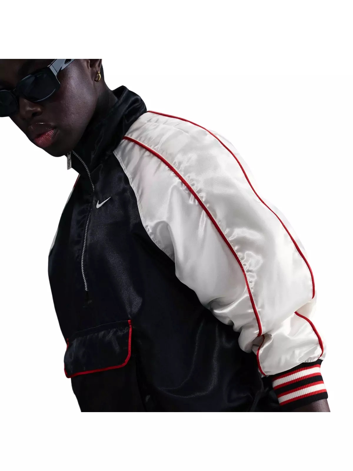 Women's Sportswear Street Souvenir Oversized Jacket-Black - 3