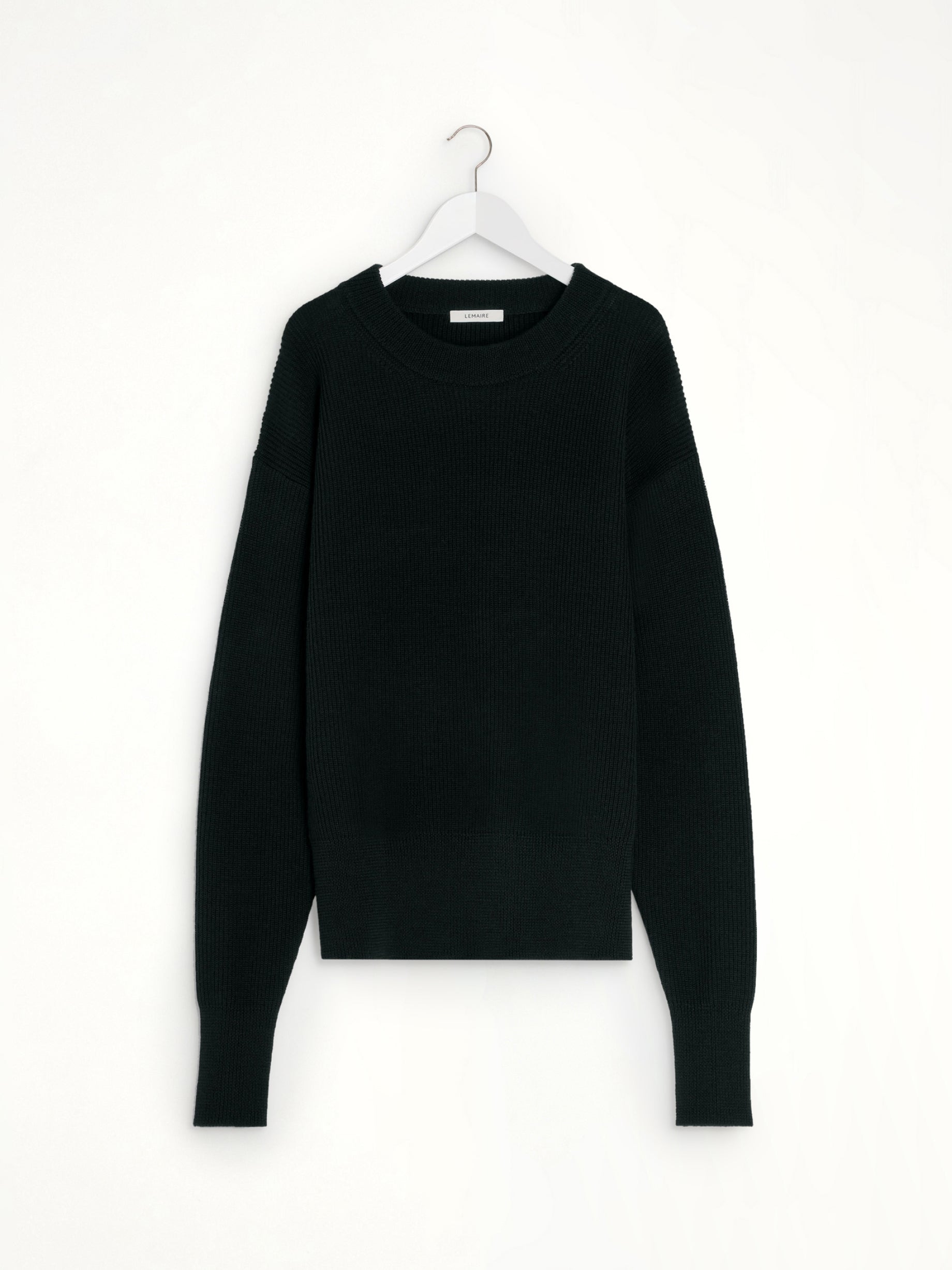 Boxy Round Neck Sweater in Black - 2