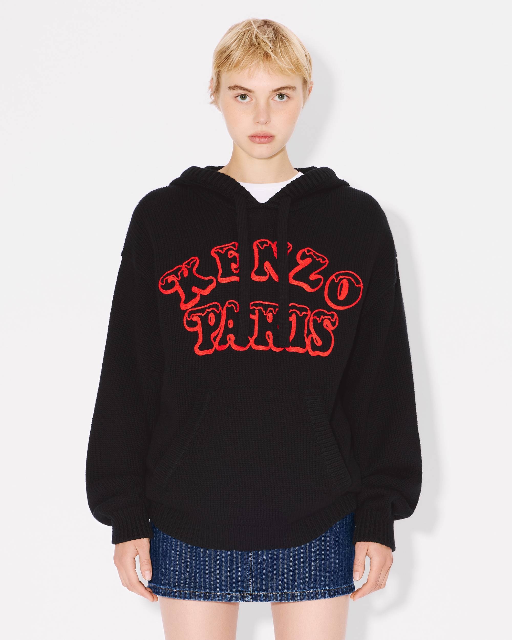 KENZO 'KENZO VERDY MARKET' genderless knitted hoodie in wool