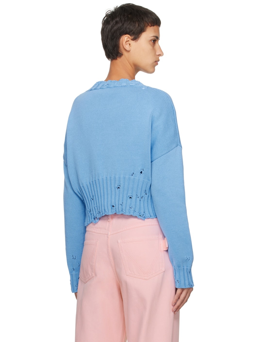 Blue Disheveled Sweater - 3