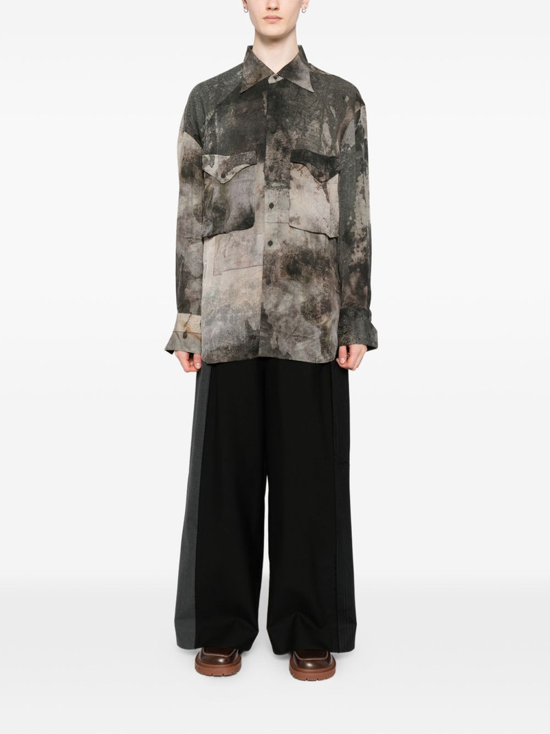 Ziggy Chen digital print silk shirt outlook
