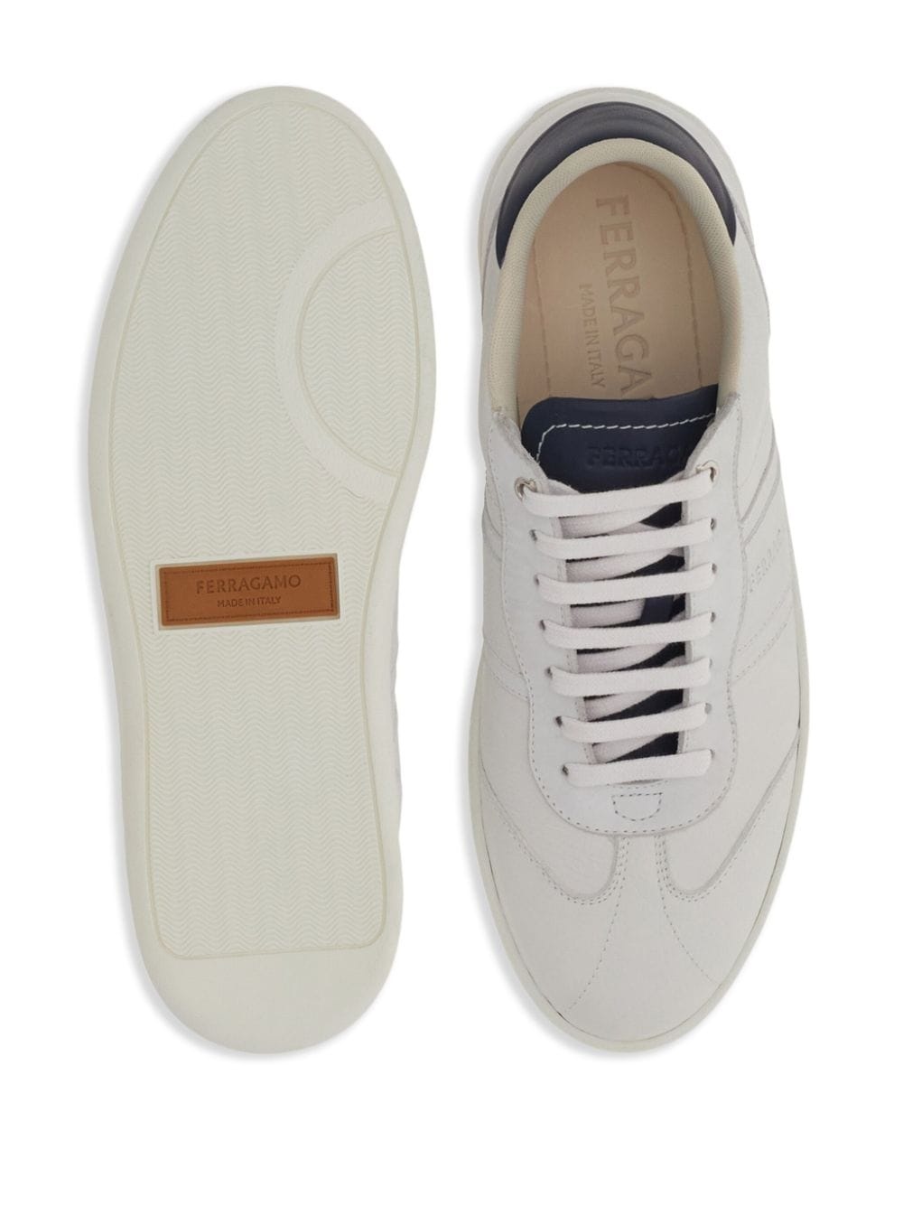 logo-debossed leather sneakers - 5