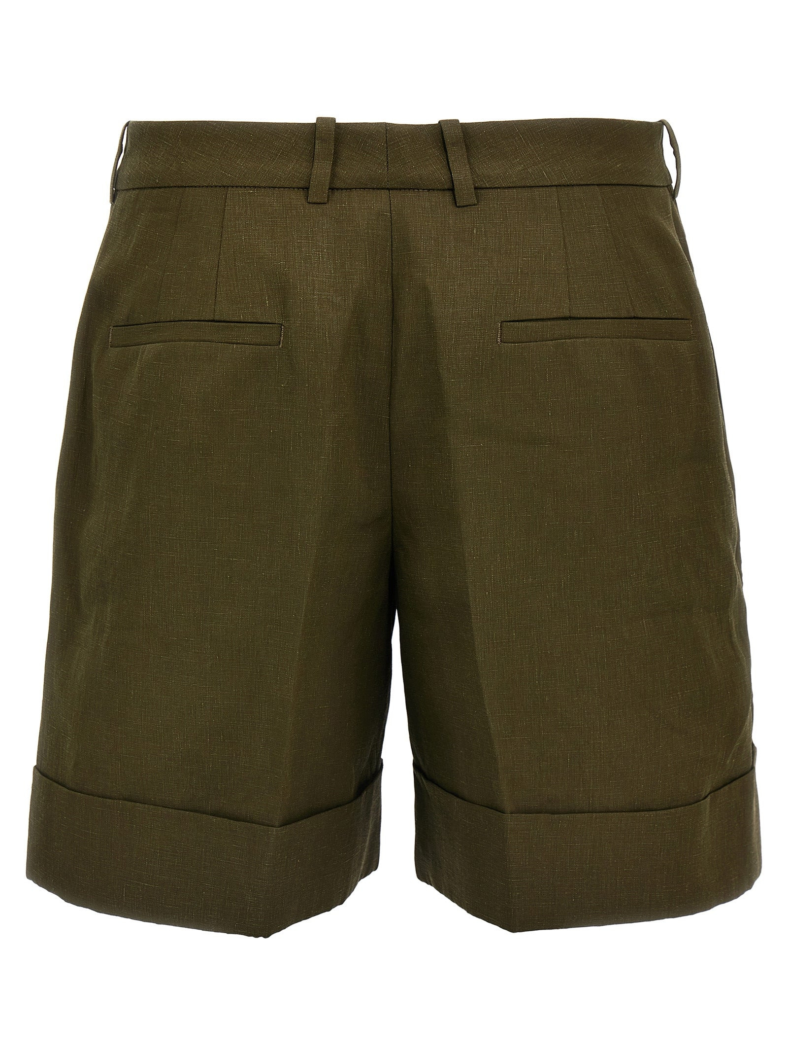 Jil Sander Women Linen Bermuda Shorts - 2