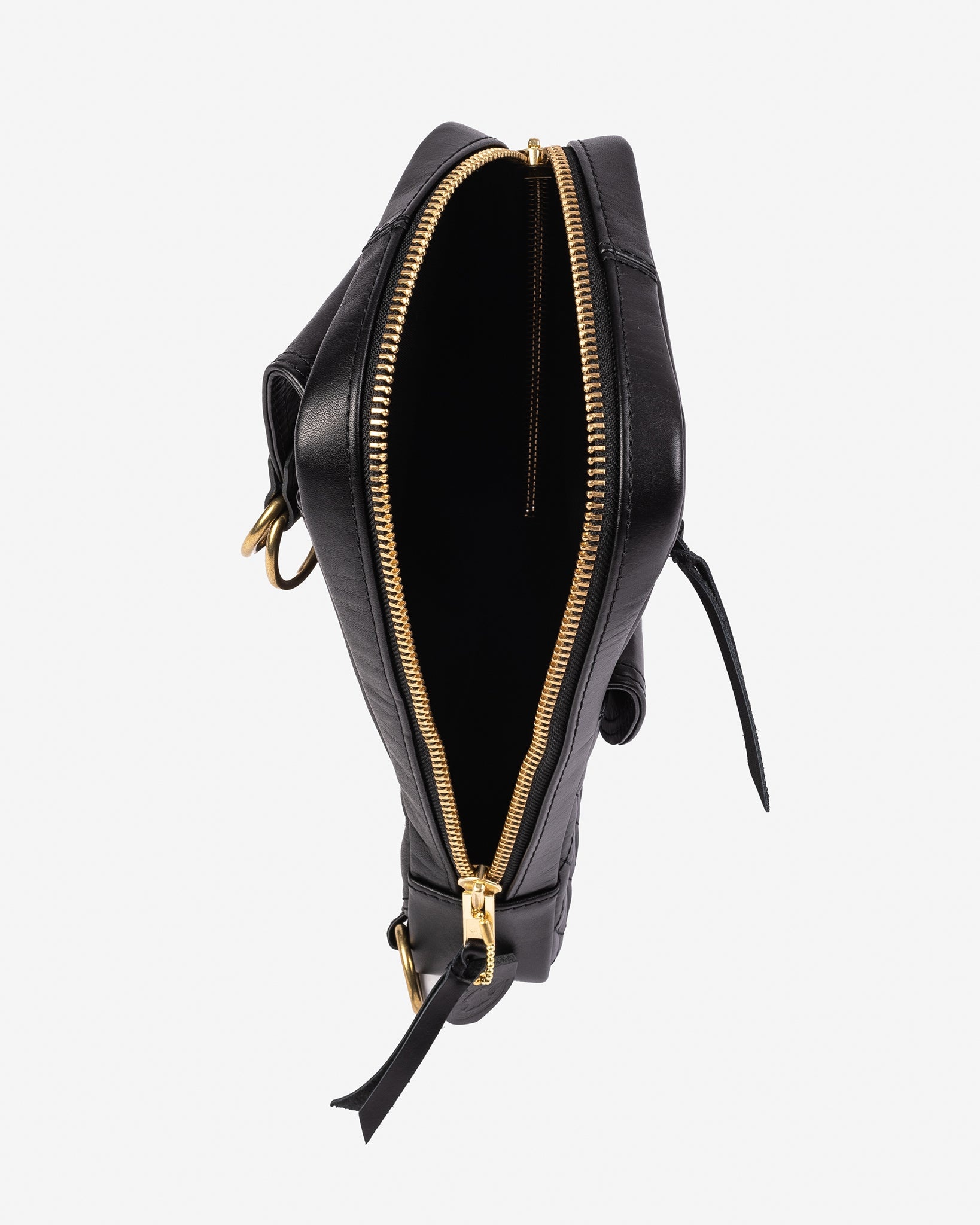 IHE-40-BLK Rectangular Leather Diamond Stitched Shoulder Bag - Black - 7