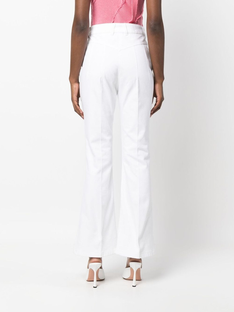 logo-embroidered flared jeans 4