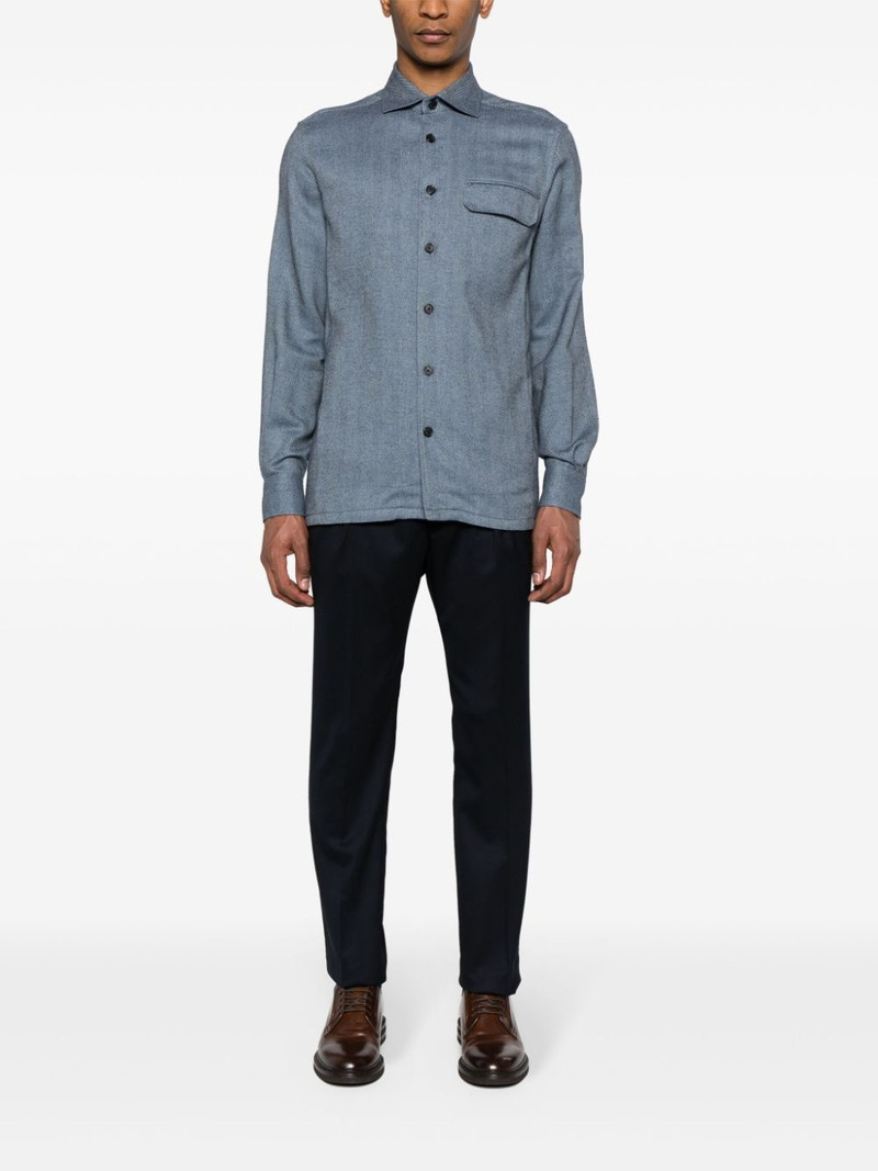 CORNELIANI classic-collar cotton overshirt outlook