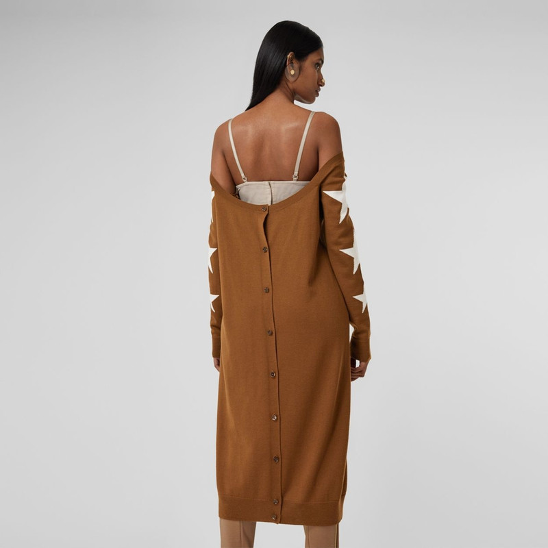 Star Motif Wool Reconstructed Sweater Dress 3