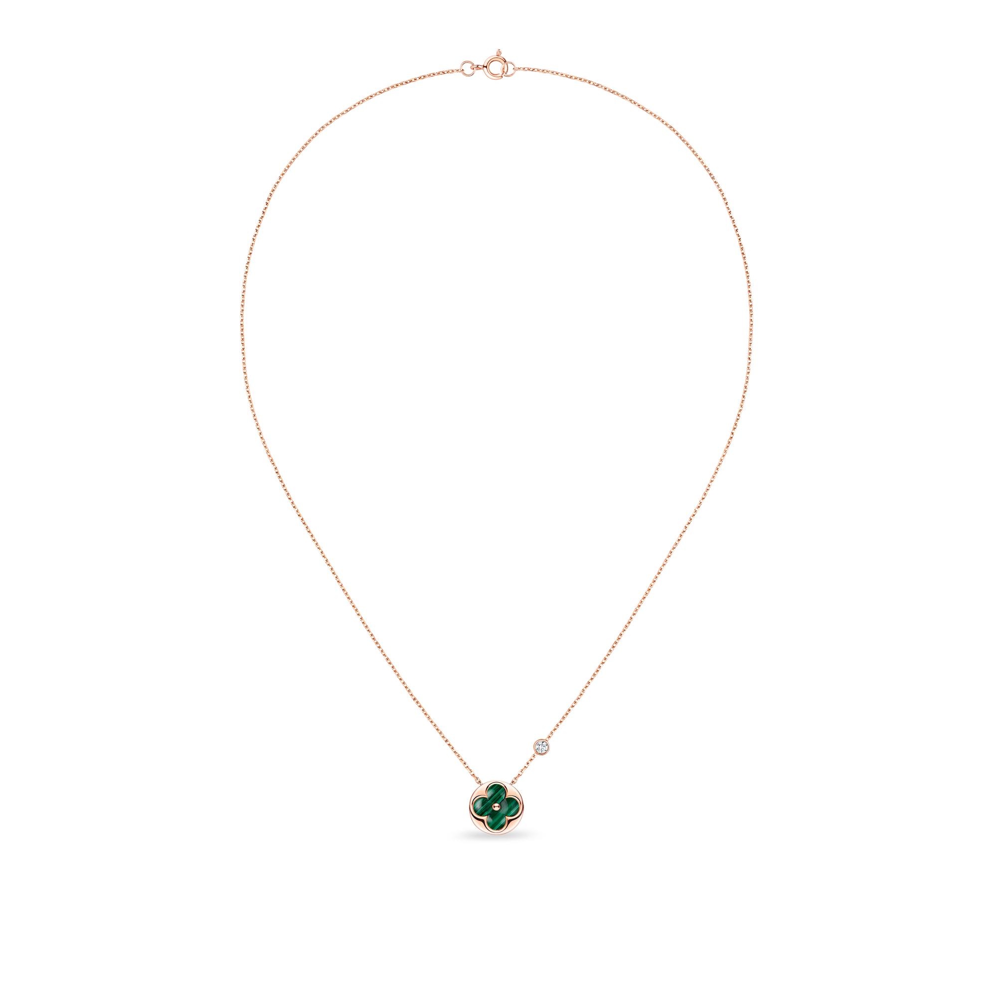 Color Blossom BB Sun Pendant, Pink gold, Malachite and diamond - 3