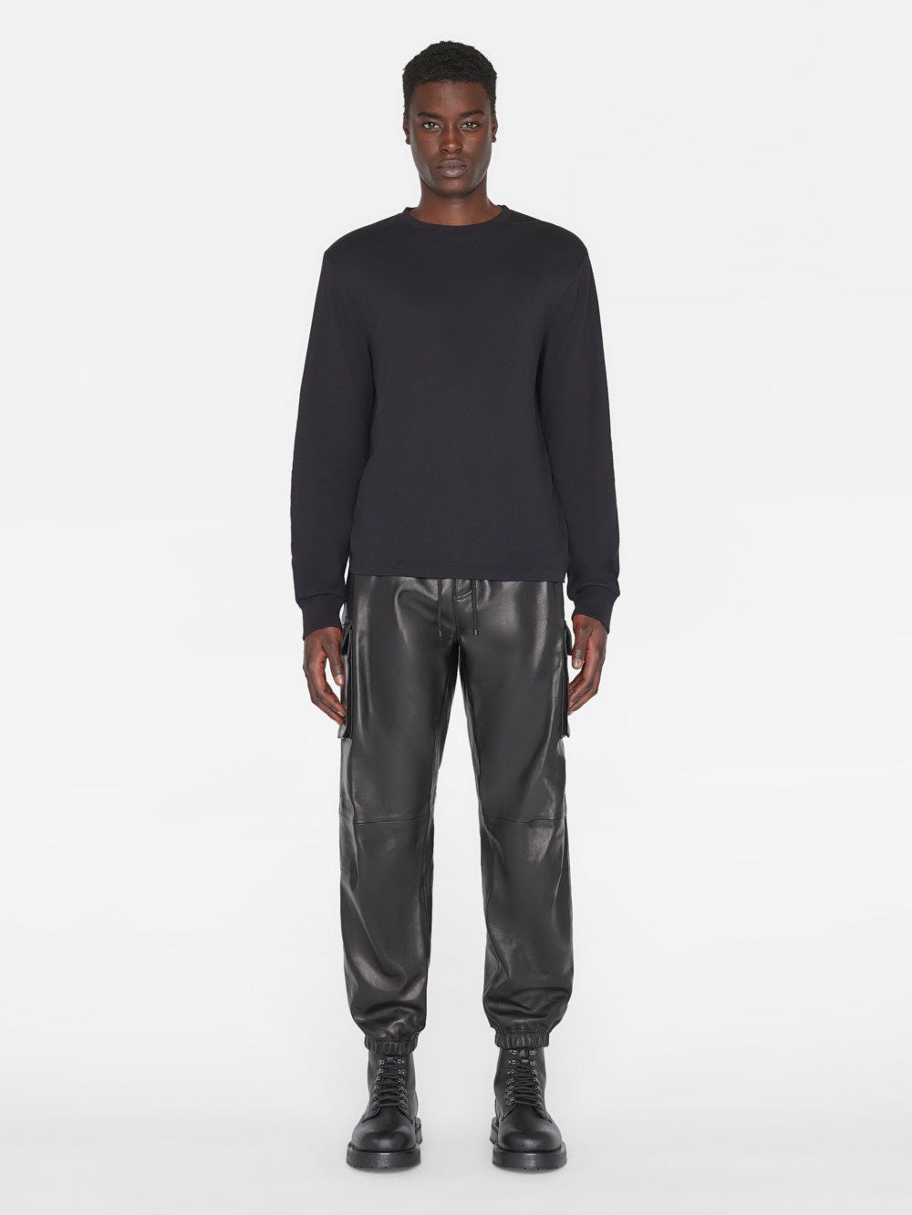 Cargo Leather Pant in Noir - 2