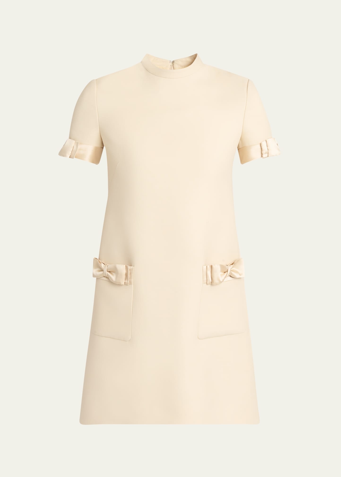 Crepe Couture Mini Dress with Bows - 1