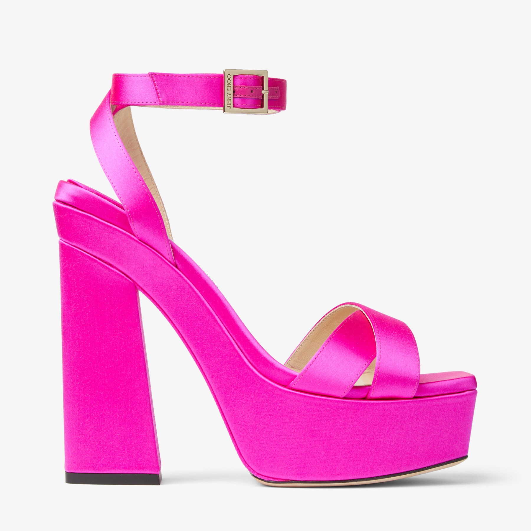 Gaia 140
Fuchsia Satin Platform Sandals - 1