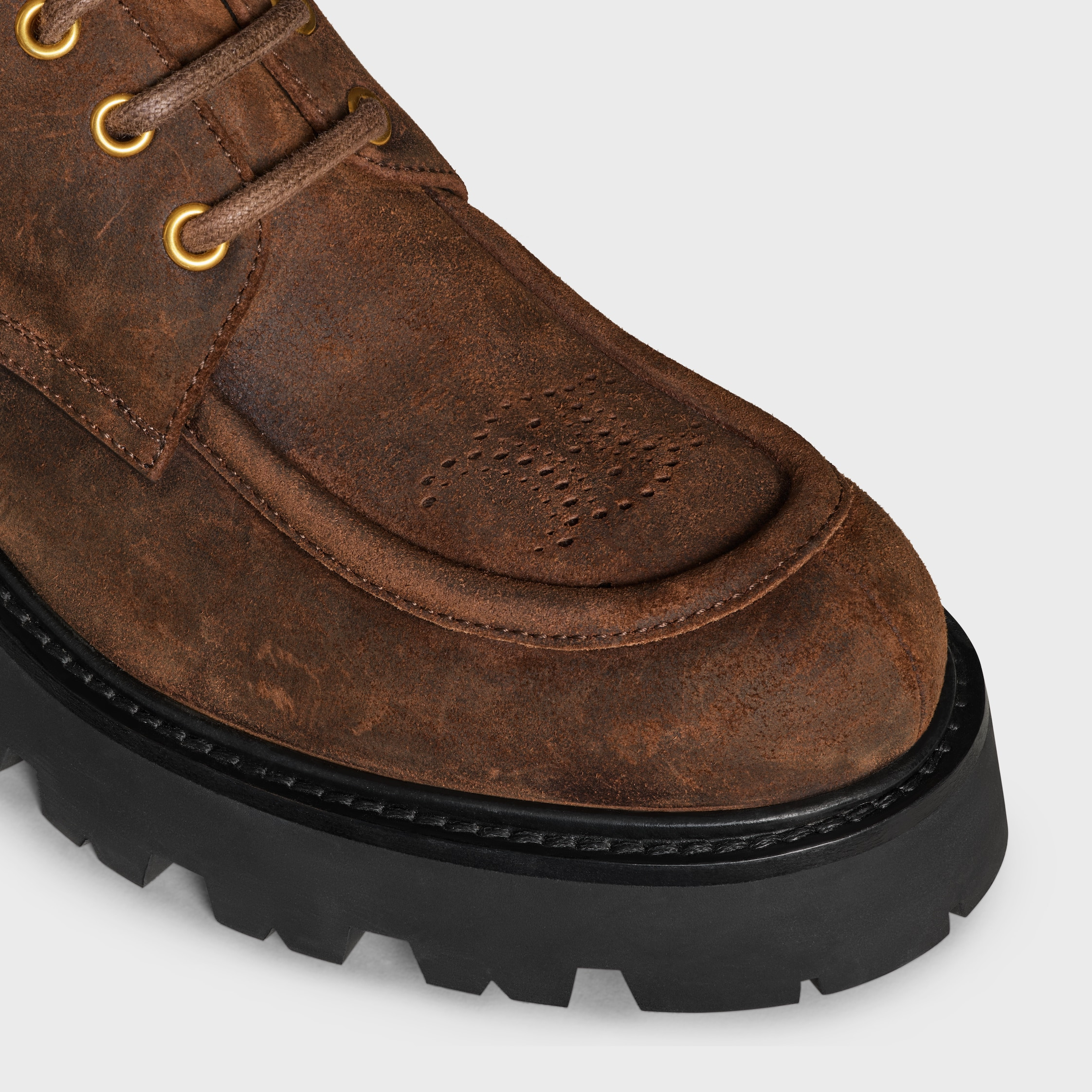 CELINE TRIOMPHE DERBIES  IN WAXED SUEDE CALFSKIN - 4