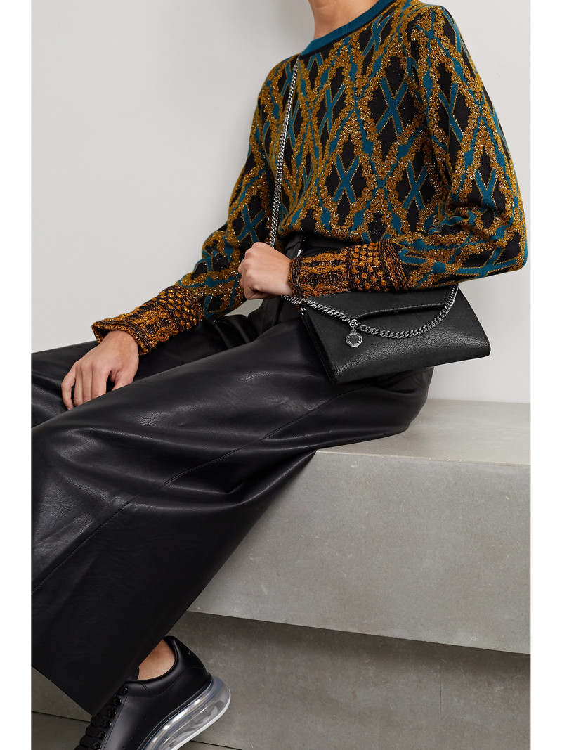 Stella McCartney The Falabella Mini Vegetarian Textured-leather Shoulder Bag outlook