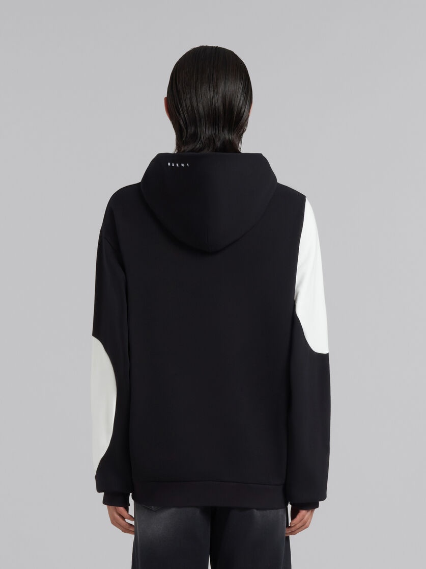 BLACK BIO COTTON HOODIE WITH MAXI POLKA DOTS - 3