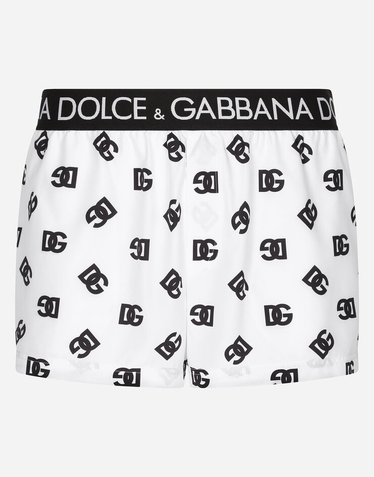 Short swim trunks with all-over DG print - 2