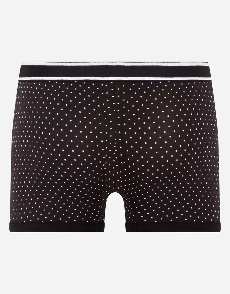 Solid-color and polka-dot-print stretch cotton boxers two-pack - 6