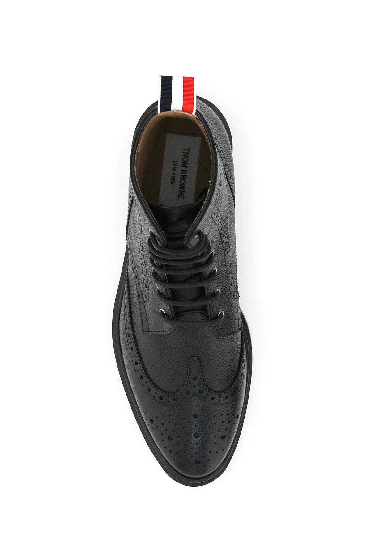 THOM BROWNE - WINGTIP BROGUE ANKLE BOOTS - 3