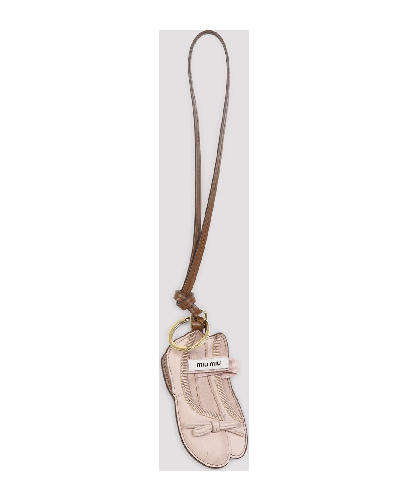 Pastel Pink Leather Keyring - 3