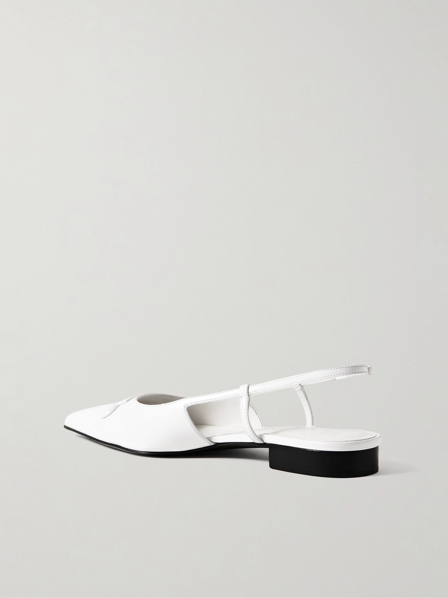 Trunkaroo embellished leather slingback point-toe flats White - 3