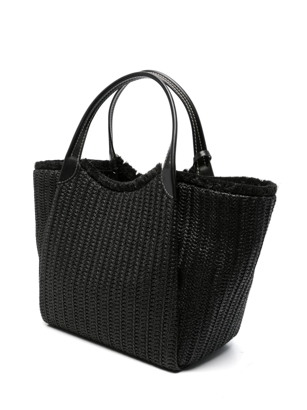 logo-charm interwoven tote bag - 3