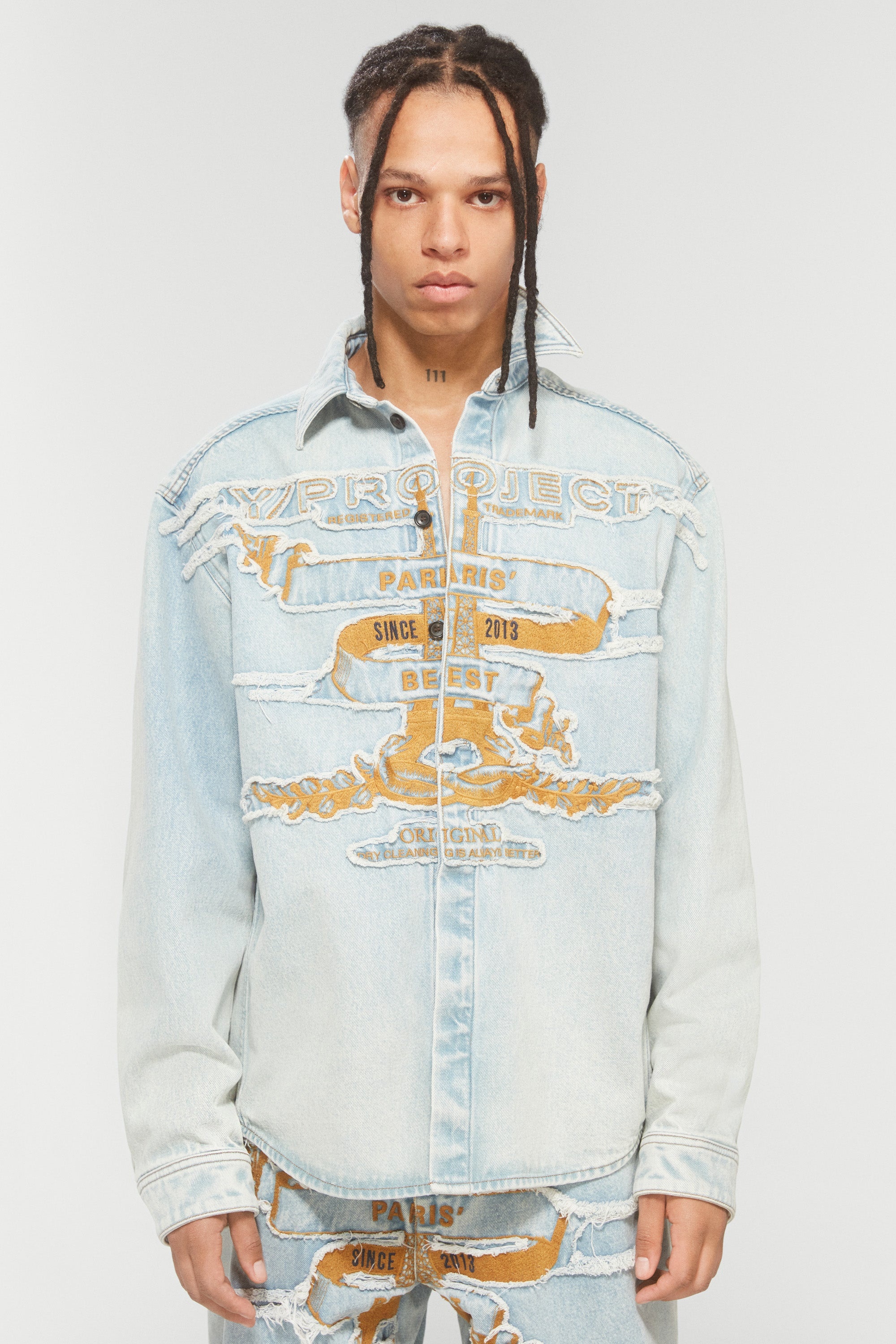 EVERGREEN PARIS' BEST PATCH DENIM SHIRT - 5