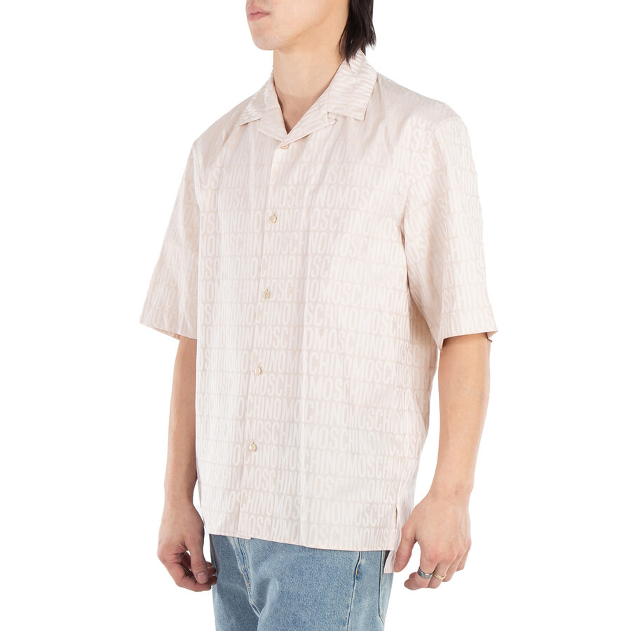 Moschino Signature Logo Jacquard Cotton Shirt, Brand Size 39 (Neck Size 15.5") - 2