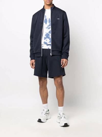 A.P.C. logo-print zip-up jacket outlook