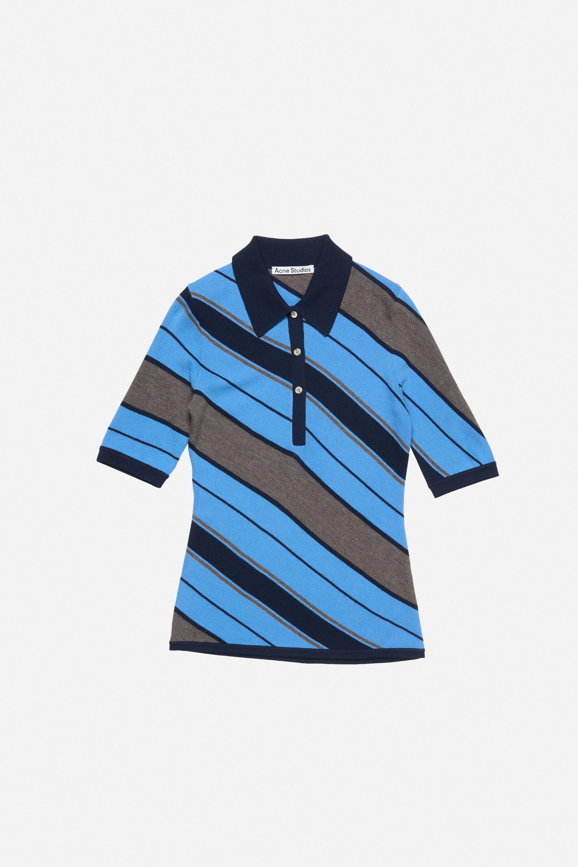 Wool polo knit - Multi blue - 5