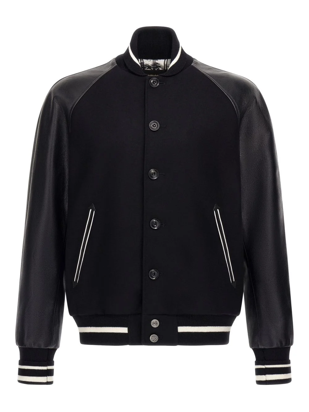 contrast-panel bomber jacket - 1