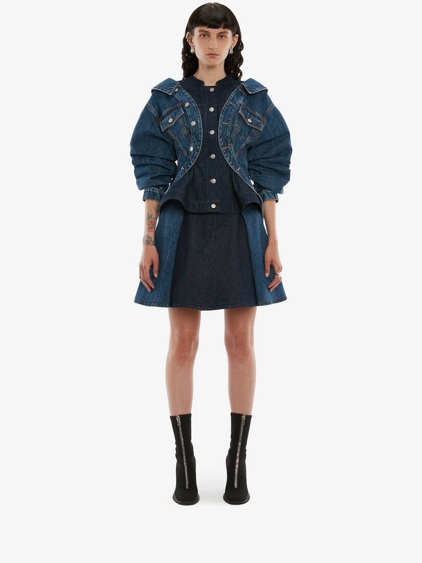 Denim Trompe L’oeil Jacket in Blue - 2
