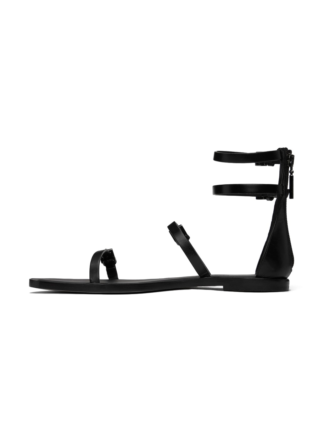 Black Evegflat Sandals - 3