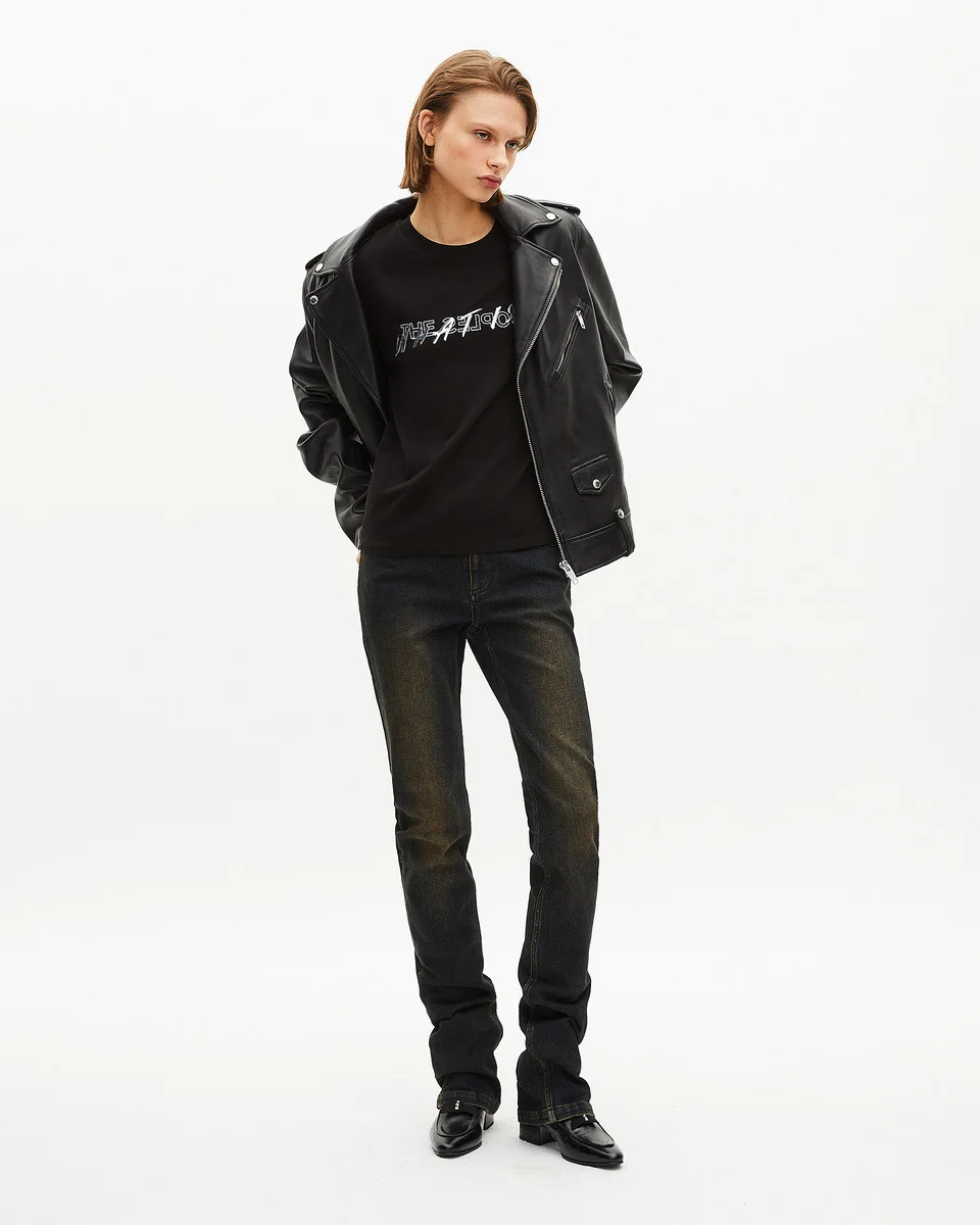 WHAT IS BLACK METALLIC EFFECT T-SHIRT - 1