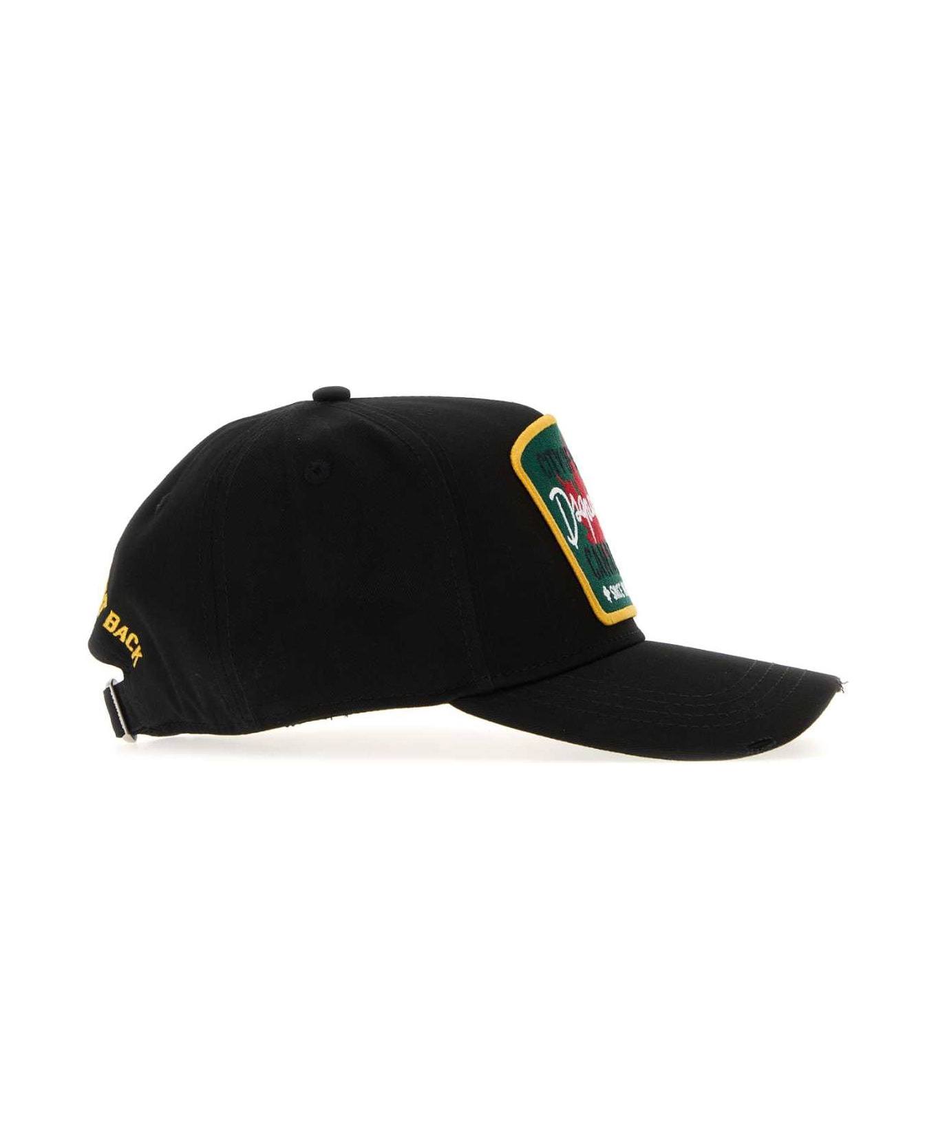 Black Gabardine Baseball Cap - 2
