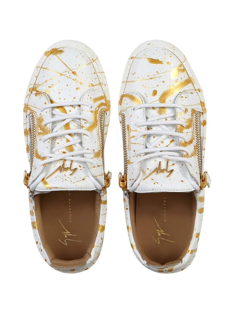 paint-splatter leather sneakers 4