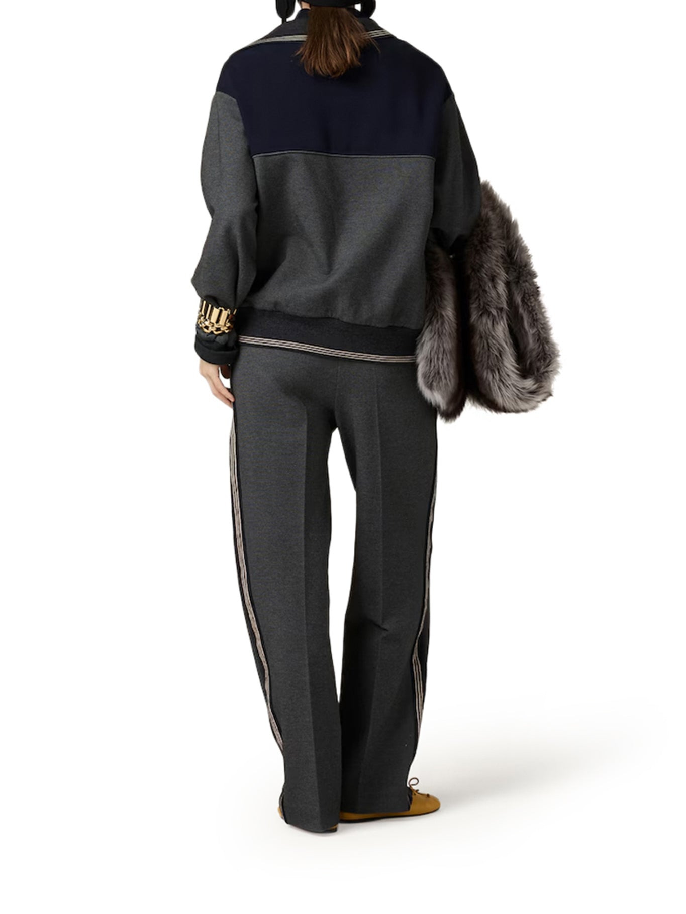 KNIT TROUSERS WITH FABRIC STITCH - 4