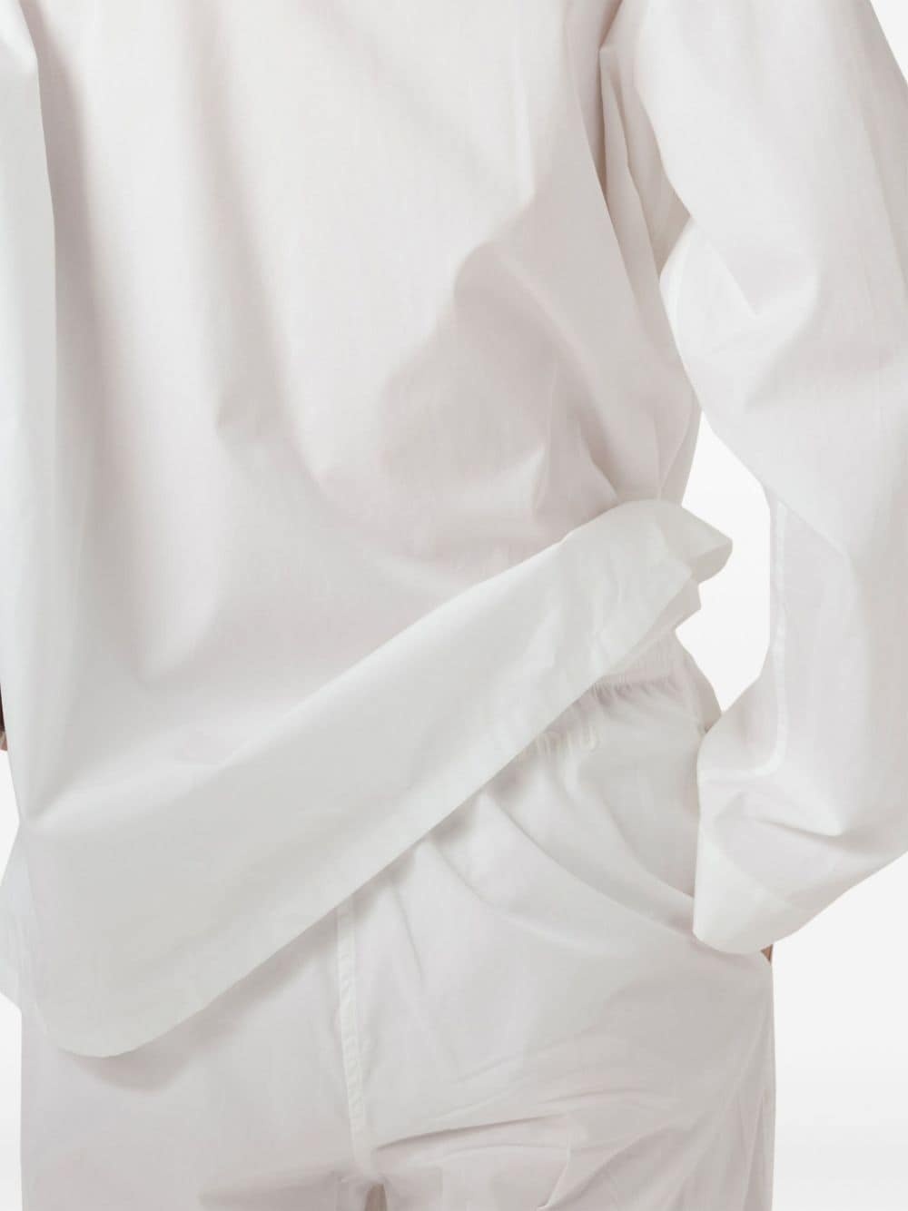 embroidered-logo poplin trousers - 6