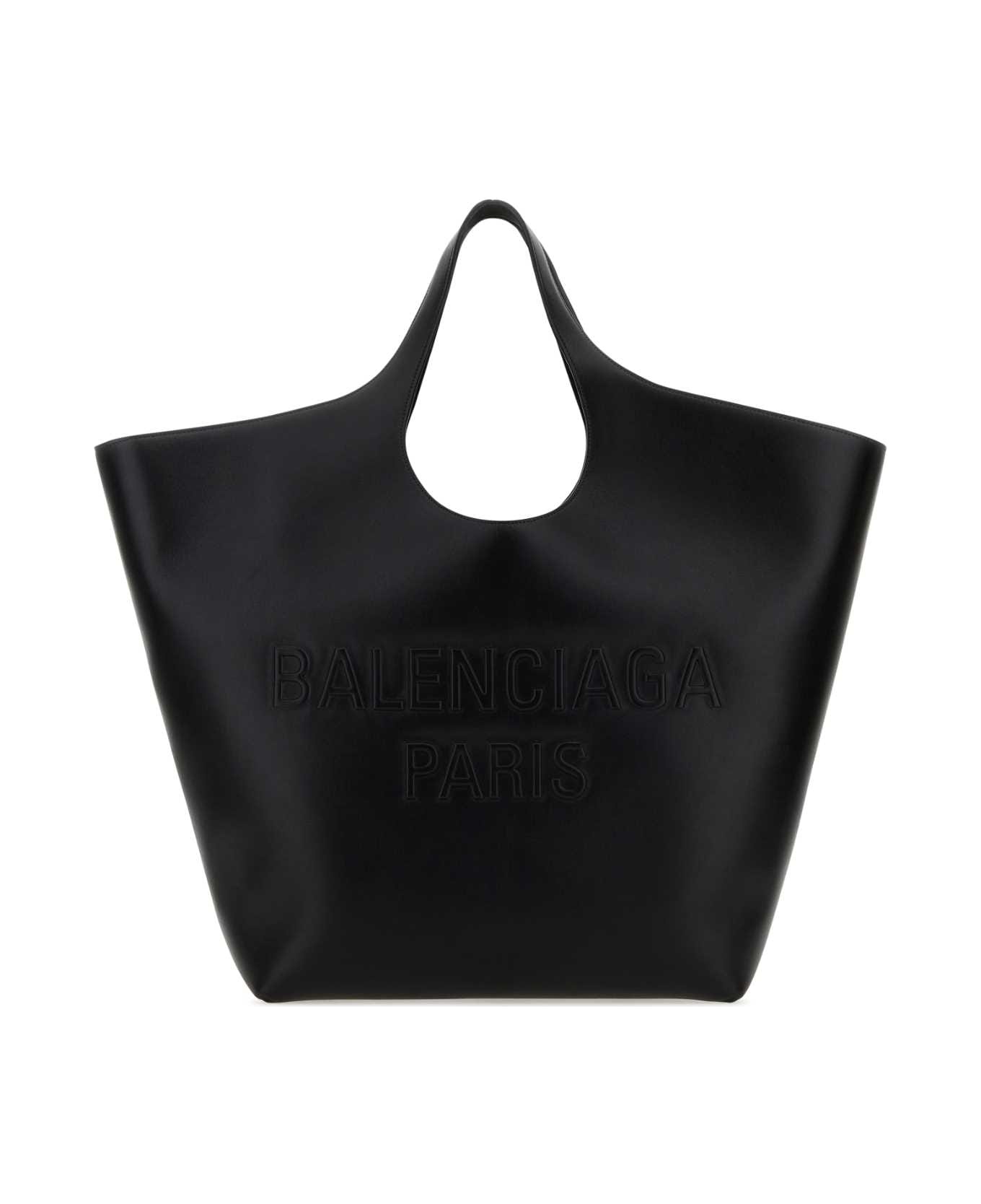 Black Leather Large Mary-kate Shopping Bag - 1