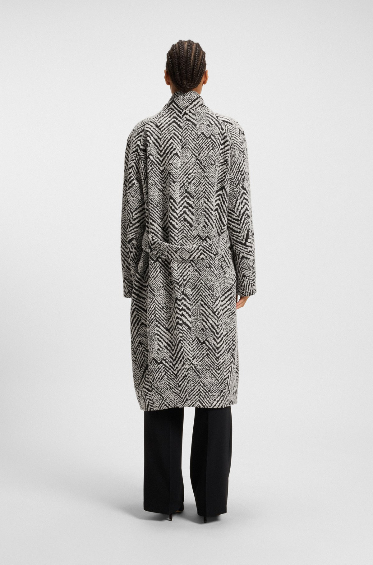 REGULAR-FIT COAT IN HERRINGBONE BOUCLÉ - 4