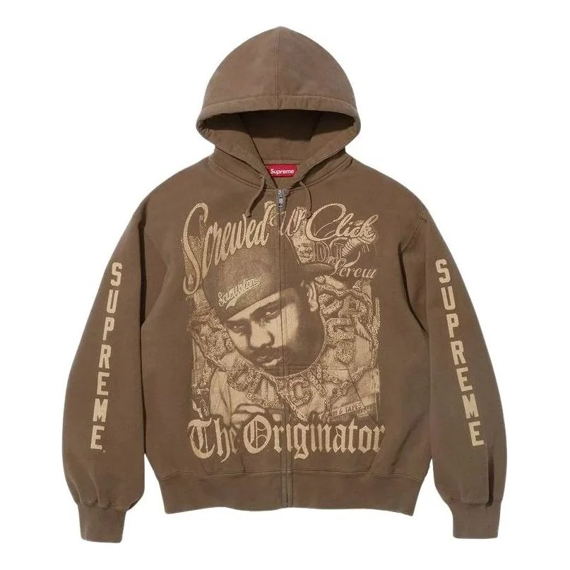 Supreme x DJ Screw SS26 Zip Up Hooded Sweatshirt 'Brown' SUP-SS26-145-BRN - 1