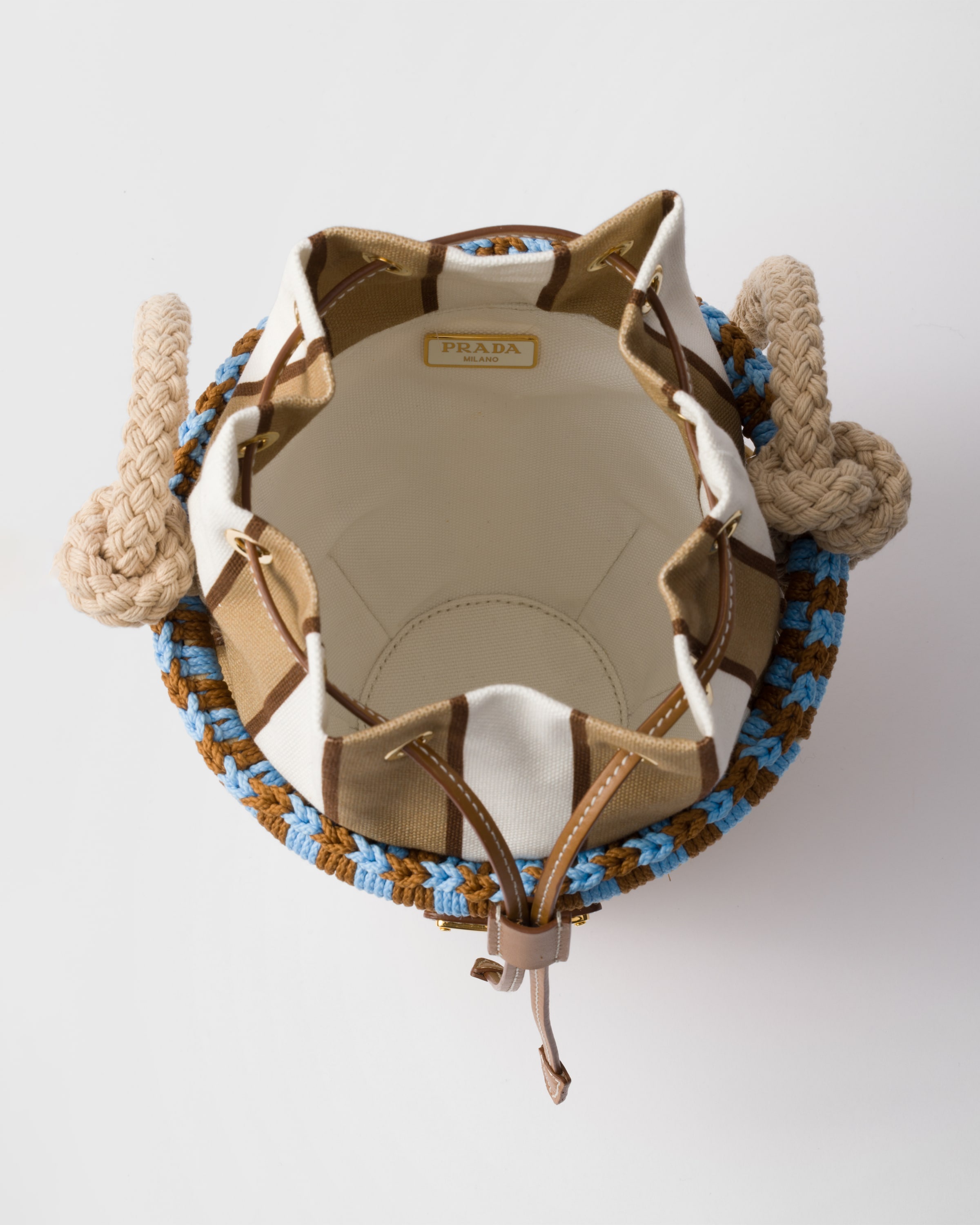 Wicker mini bucket bag - 4