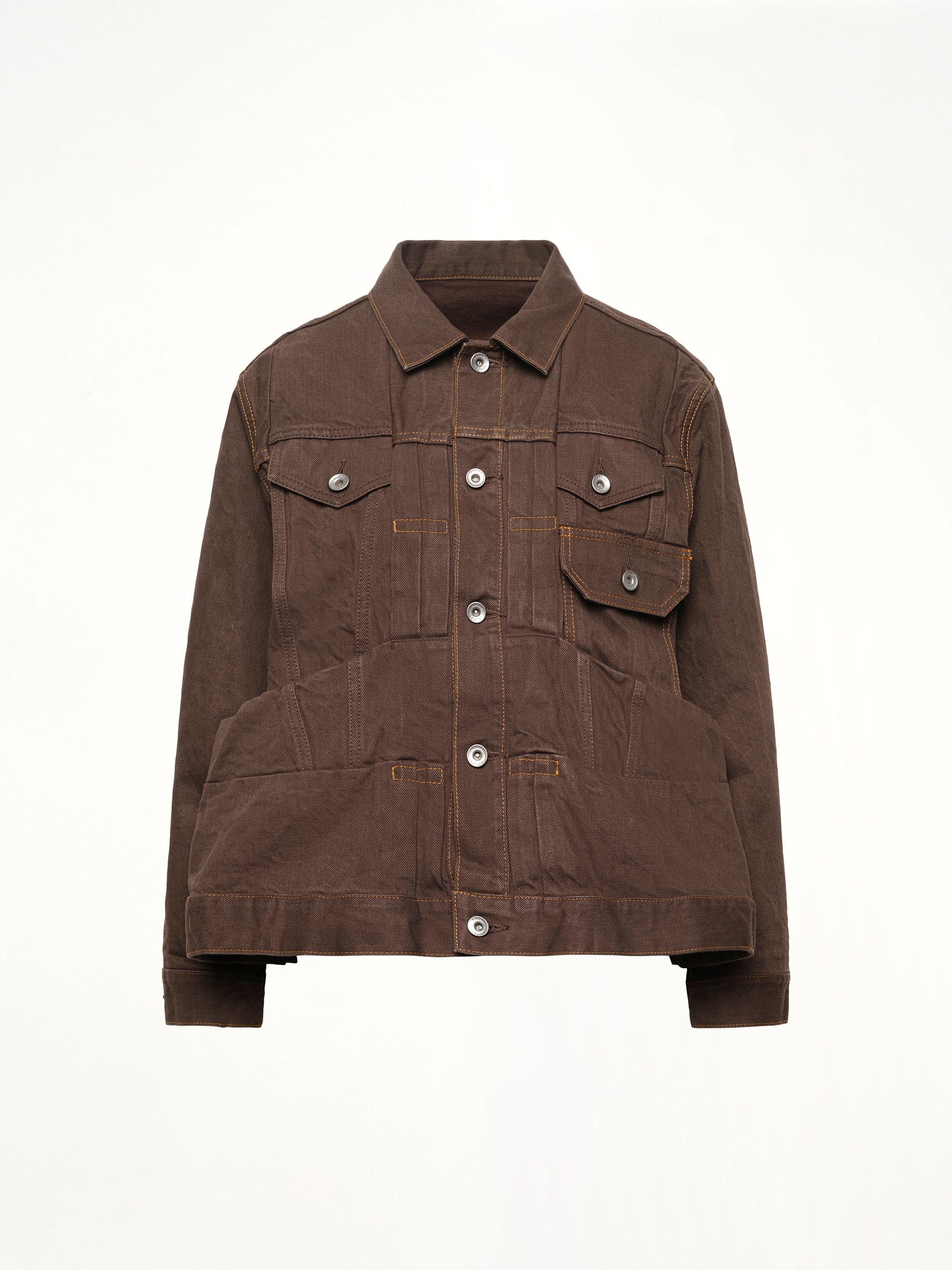 Denim Jacket in Brown - 2