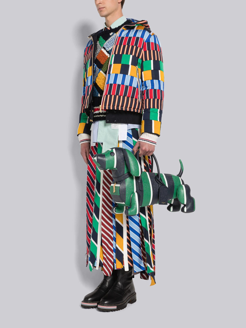 Stripe Pebble Grain Leather Hector Bag 6