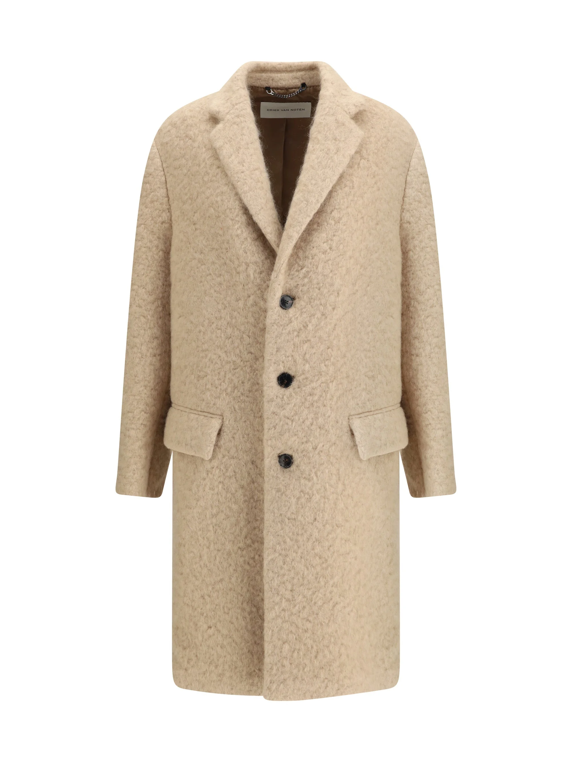 Dries Van Noten Men Beige Rustic Coat - 1