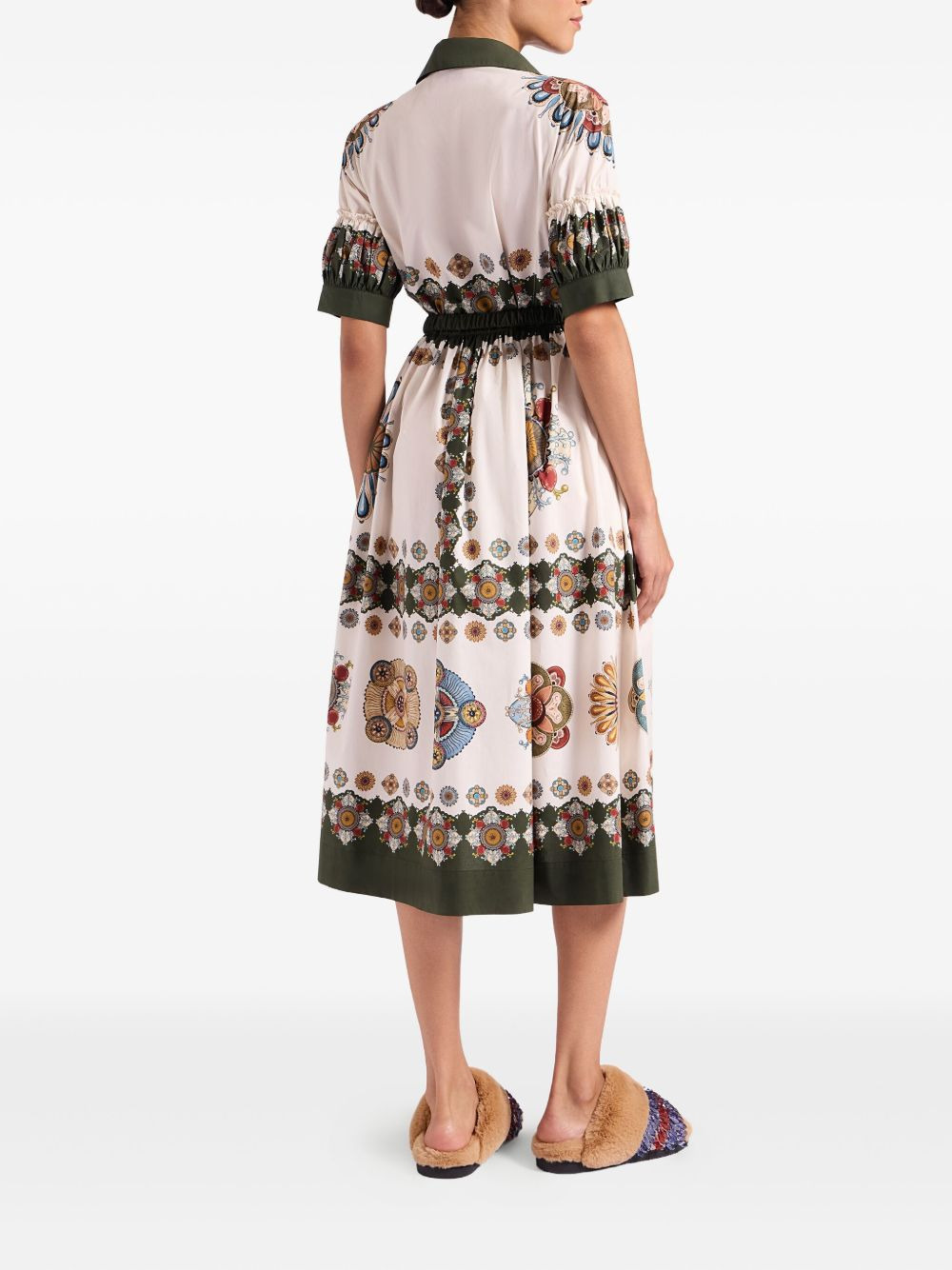 placeé print puff-sleeve dress - 3
