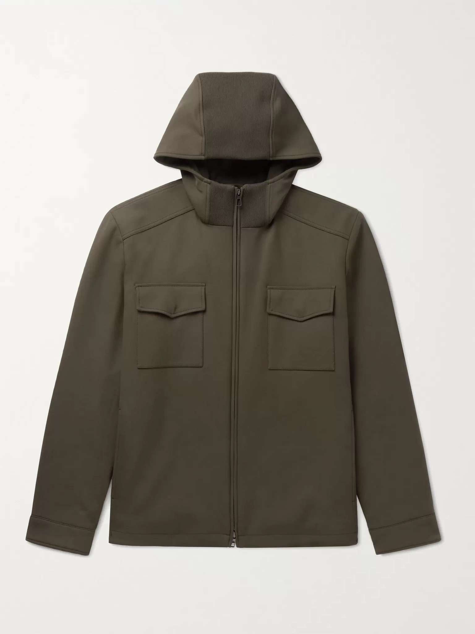 Holburn Rain System Stretch-Wool Hooded Jacket - 1