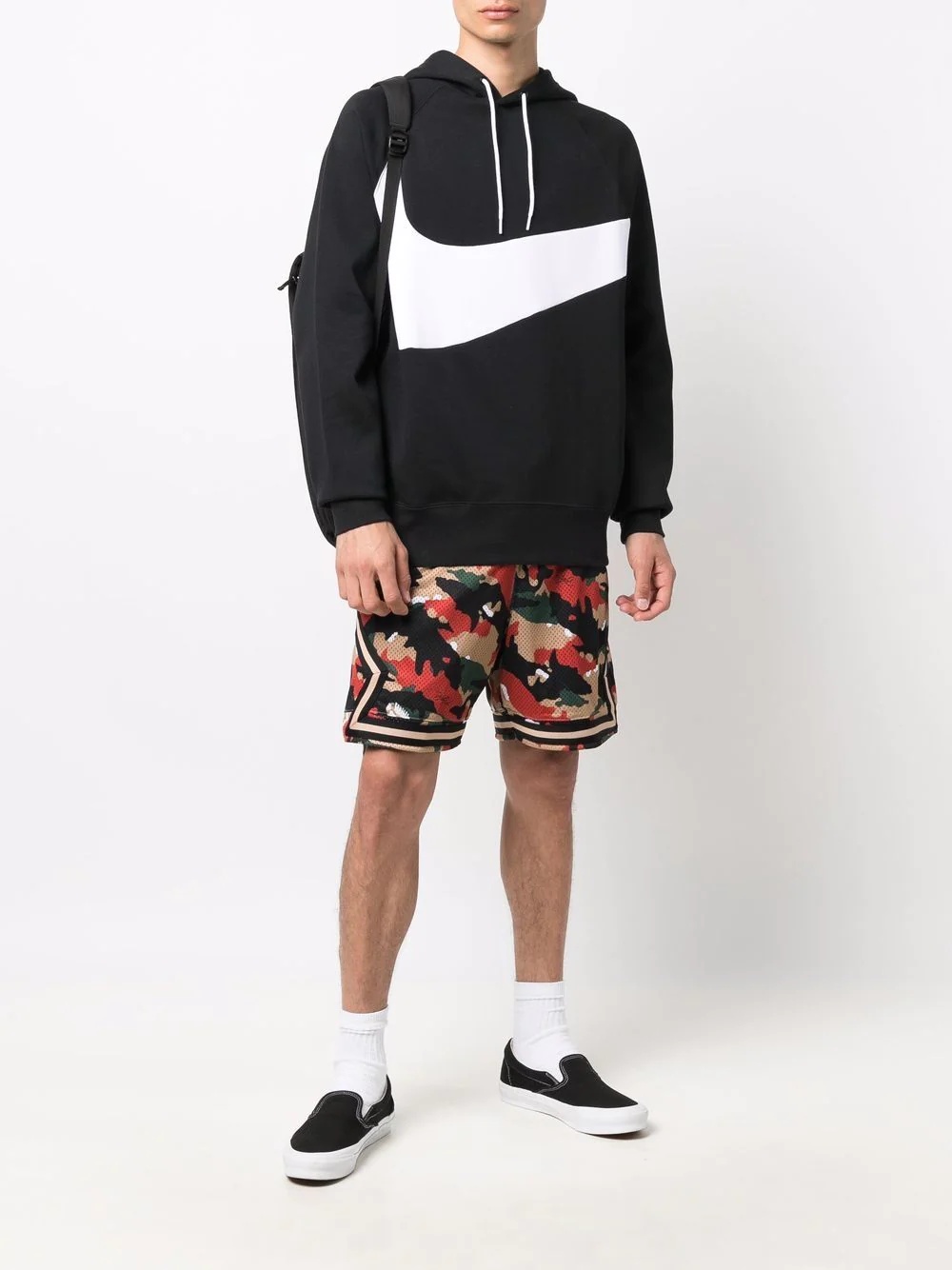 Swoosh-logo cotton hoodie - 2