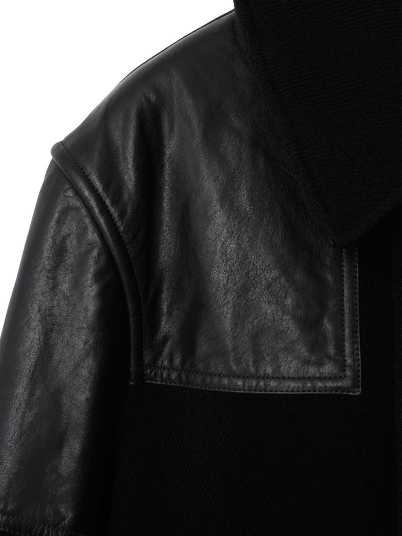 panelled leather-wool jacket 3