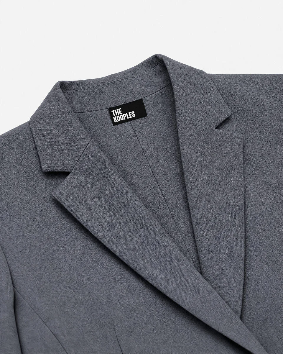 FITTED TAILORED JACKET IN GRAY WOOL BLEND - 1
